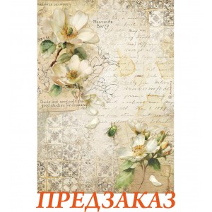 Бумага рисовая для декупажа Stamperia DFSA41120 "Цветы камелии", А4